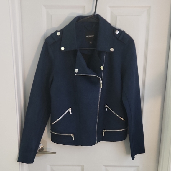 Liverpool Faux Suede Moto Jacket with Silver Detailing - Picture 4 of 13